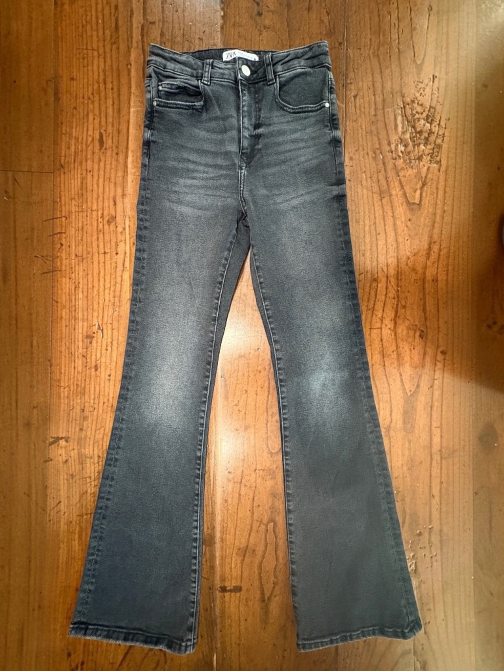 Zara Black High-Rise Flared Jeans Size 4 EUC